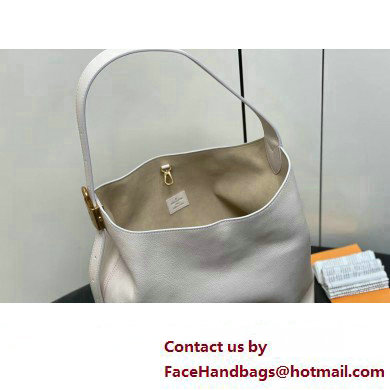 Louis Vuitton Grained calfskin Low Key Hobo MM Bag M25022 Limestone Gray 2025