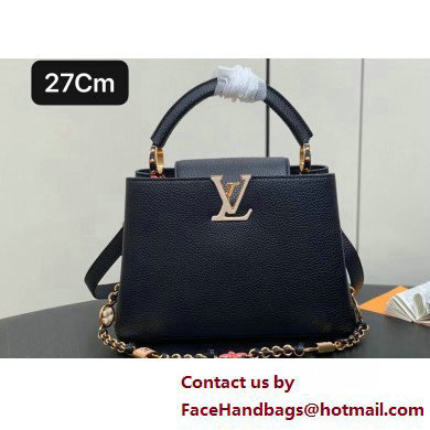 Louis Vuitton Lovelock chain Taurillon leather Capucines BB Bag M23950 Black 2025