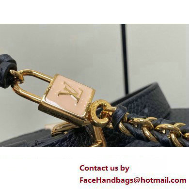 Louis Vuitton Lovelock chain Taurillon leather Capucines MM Bag Black 2025