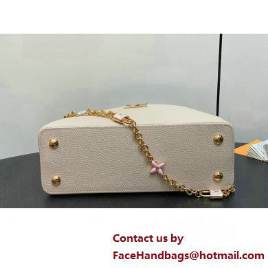 Louis Vuitton Lovelock chain Taurillon leather Capucines MM Bag Creamy 2025