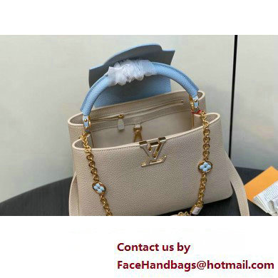 Louis Vuitton Lovelock chain Taurillon leather Capucines MM Bag Creamy 2025