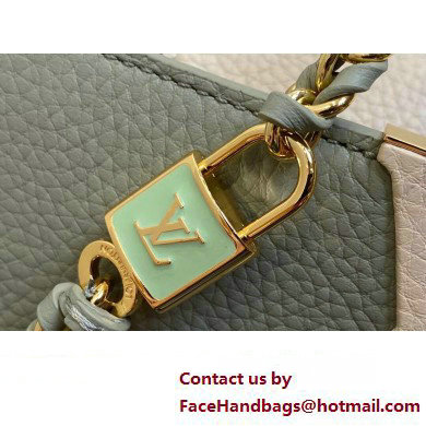 Louis Vuitton Lovelock chain Taurillon leather Capucines MM Bag Dusty Green 2025