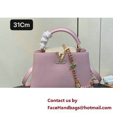 Louis Vuitton Lovelock chain Taurillon leather Capucines MM Bag Pink 2025 - Click Image to Close