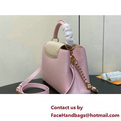 Louis Vuitton Lovelock chain Taurillon leather Capucines MM Bag Pink 2025