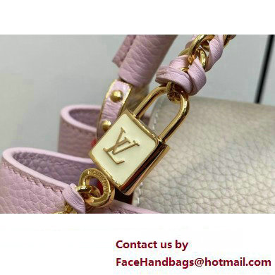 Louis Vuitton Lovelock chain Taurillon leather Capucines MM Bag Pink 2025