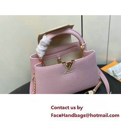 Louis Vuitton Lovelock chain Taurillon leather Capucines MM Bag Pink 2025