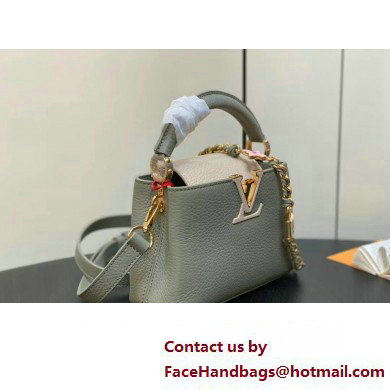 Louis Vuitton Lovelock chain Taurillon leather Capucines Mini Bag M23951 Dusty Green 2025