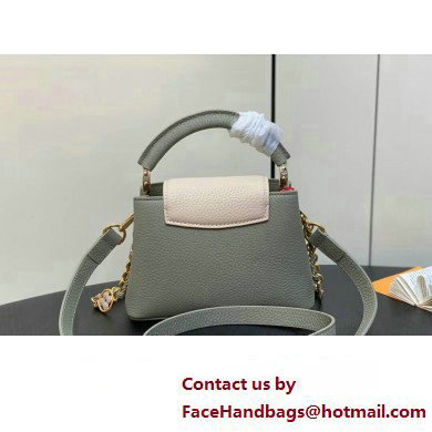 Louis Vuitton Lovelock chain Taurillon leather Capucines Mini Bag M23951 Dusty Green 2025