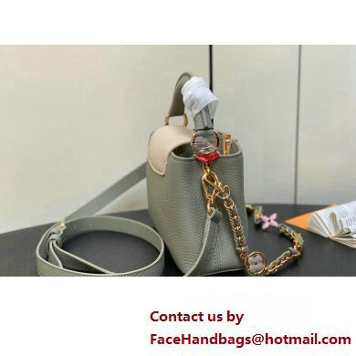 Louis Vuitton Lovelock chain Taurillon leather Capucines Mini Bag M23951 Dusty Green 2025