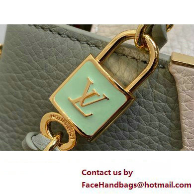 Louis Vuitton Lovelock chain Taurillon leather Capucines Mini Bag M23951 Dusty Green 2025