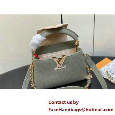 Louis Vuitton Lovelock chain Taurillon leather Capucines Mini Bag M23951 Dusty Green 2025