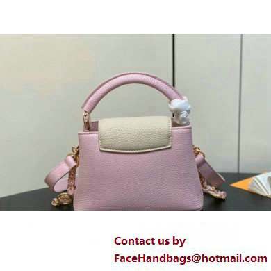 Louis Vuitton Lovelock chain Taurillon leather Capucines Mini Bag M23951 Pink 2025