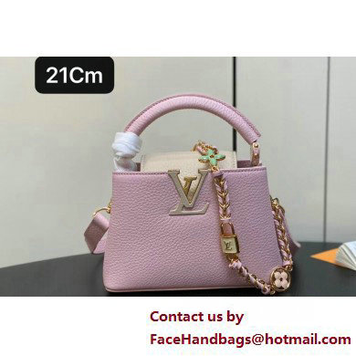 Louis Vuitton Lovelock chain Taurillon leather Capucines Mini Bag M23951 Pink 2025