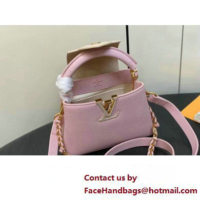 Louis Vuitton Lovelock chain Taurillon leather Capucines Mini Bag M23951 Pink 2025