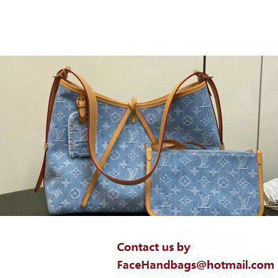 Louis Vuitton Monogram Denim CarryAll PM Bag M11462 Sky Blue 2025 - Click Image to Close