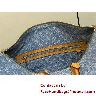 Louis Vuitton Monogram Denim Keepall Bandouliere 45 Bag M25334 LV By The Pool Sky Blue 2025