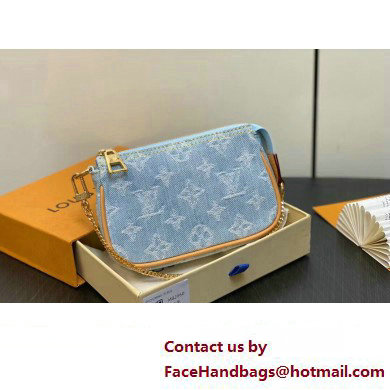 Louis Vuitton Monogram Denim Mini Pochette Accessoires Bag M82960 LV By The Pool Sky Blue 2025