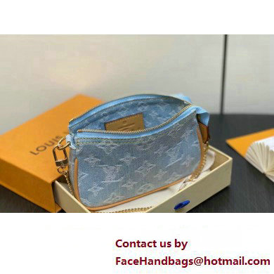 Louis Vuitton Monogram Denim Mini Pochette Accessoires Bag M82960 LV By The Pool Sky Blue 2025