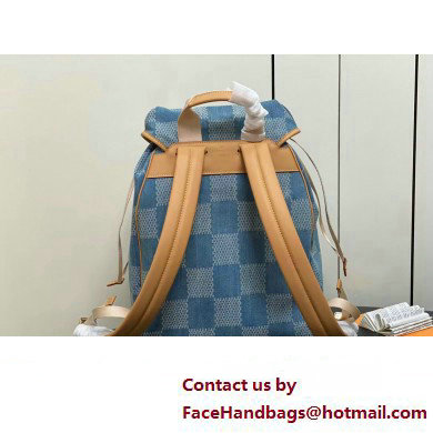 Louis Vuitton Monogram Denim Montsouris Backpack Bag New LV Remix N40708 Blue 2025