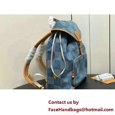 Louis Vuitton Monogram Denim Montsouris Backpack Bag New LV Remix N40708 Blue 2025