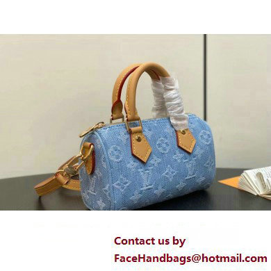 Louis Vuitton Monogram Denim Nano Speedy Bag M11212 Sky Blue 2025