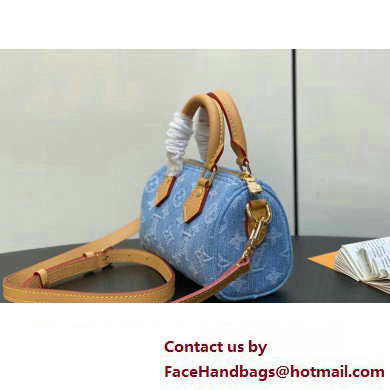 Louis Vuitton Monogram Denim Nano Speedy Bag M11212 Sky Blue 2025