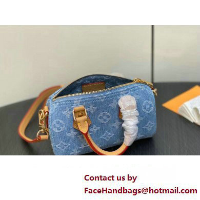 Louis Vuitton Monogram Denim Nano Speedy Bag M11212 Sky Blue 2025