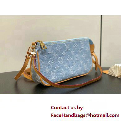 Louis Vuitton Monogram Denim Pochette Accessoires Mila Bag M82962 LV By The Pool Sky Blue 2025