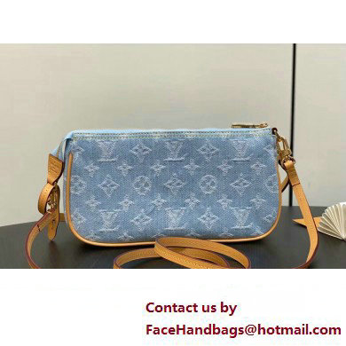 Louis Vuitton Monogram Denim Pochette Accessoires Mila Bag M82962 LV By The Pool Sky Blue 2025