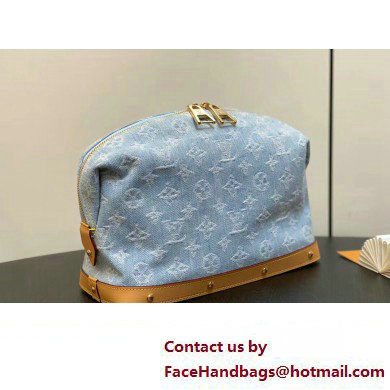 Louis Vuitton Monogram Denim Pochette Cosmetique GM Bag M24317 LV By The Pool Sky Blue 2025