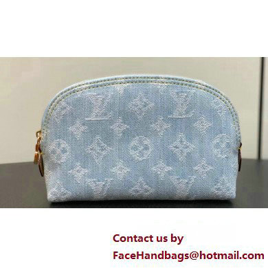 Louis Vuitton Monogram Denim Pochette Cosmetique PM Bag M83616 LV By The Pool Sky Blue 2025