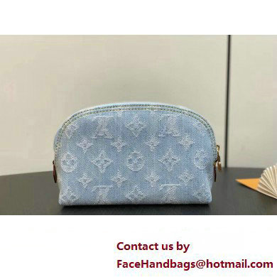 Louis Vuitton Monogram Denim Pochette Cosmetique PM Bag M83616 LV By The Pool Sky Blue 2025