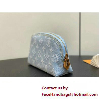 Louis Vuitton Monogram Denim Pochette Cosmetique PM Bag M83616 LV By The Pool Sky Blue 2025