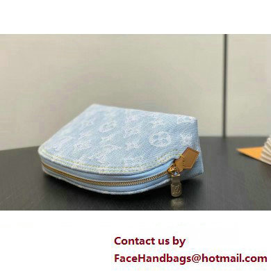 Louis Vuitton Monogram Denim Pochette Cosmetique PM Bag M83616 LV By The Pool Sky Blue 2025