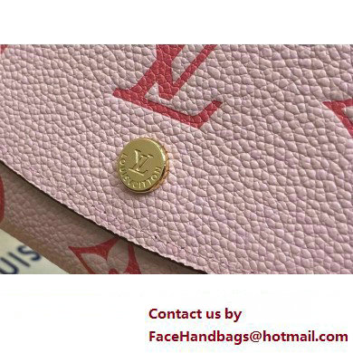 Louis Vuitton Monogram Empreinte leather Emilie Wallet M60688 Pink 2025