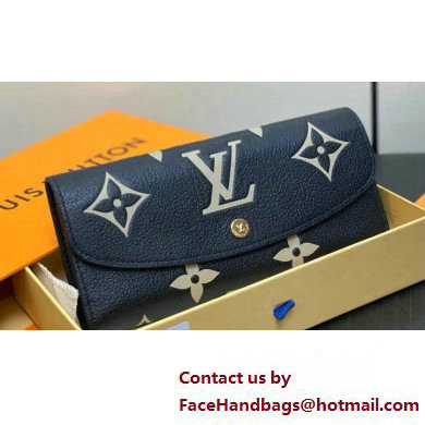 Louis Vuitton Monogram Empreinte leather Emilie Wallet M83138 Black 2025 - Click Image to Close