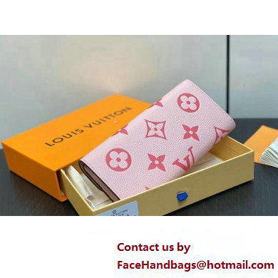 Louis Vuitton Monogram Empreinte leather Emilie Wallet M83138 Pink 2025