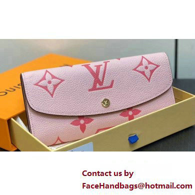 Louis Vuitton Monogram Empreinte leather Emilie Wallet M83138 Pink 2025