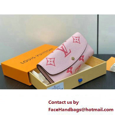 Louis Vuitton Monogram Empreinte leather Emilie Wallet M83138 Pink 2025