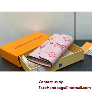 Louis Vuitton Monogram Empreinte leather Emilie Wallet M83138 Pink 2025