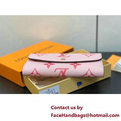 Louis Vuitton Monogram Empreinte leather Emilie Wallet M83138 Pink 2025