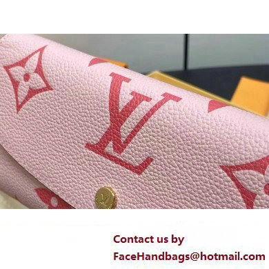 Louis Vuitton Monogram Empreinte leather Emilie Wallet M83138 Pink 2025