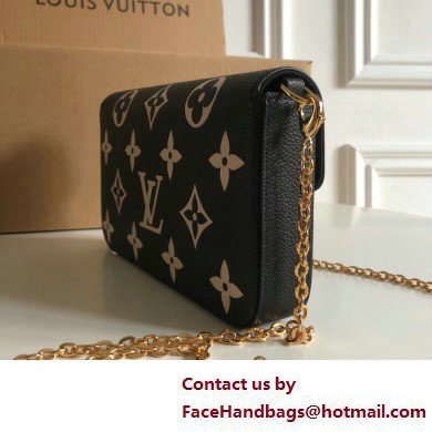 Louis Vuitton Monogram Empreinte leather Felicie Pochette Bag M82479 Black / Beige