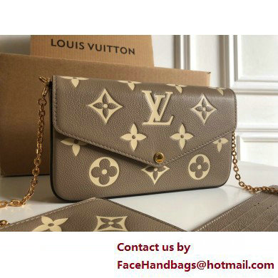 Louis Vuitton Monogram Empreinte leather Felicie Pochette Bag M82610 Tourterelle Gray / Cream