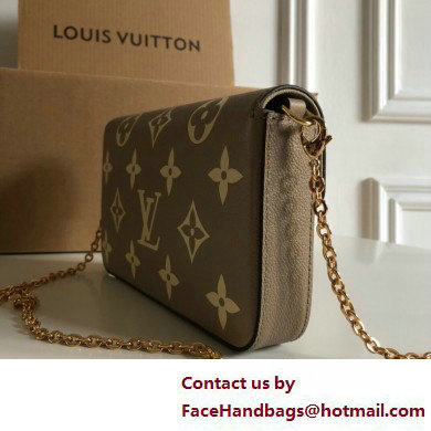 Louis Vuitton Monogram Empreinte leather Felicie Pochette Bag M82610 Tourterelle Gray / Cream