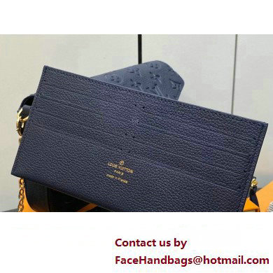 Louis Vuitton Monogram Empreinte leather Felicie Pochette Bag M83589 Navy Blue 2025