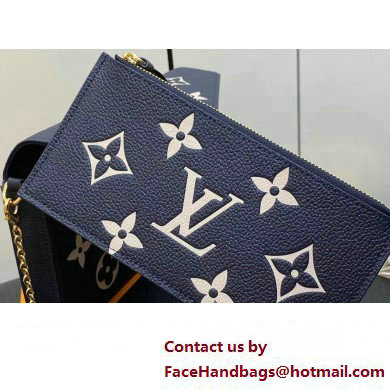 Louis Vuitton Monogram Empreinte leather Felicie Pochette Bag Navy Blue/Cream 2025