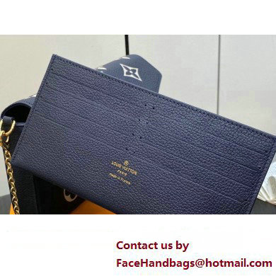 Louis Vuitton Monogram Empreinte leather Felicie Pochette Bag Navy Blue/Cream 2025