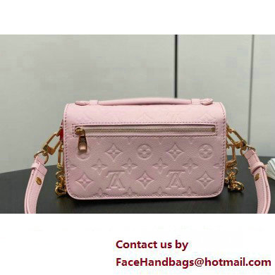 Louis Vuitton Monogram Empreinte leather Pochette Metis East West Bag M47045 Opal Pink 2025