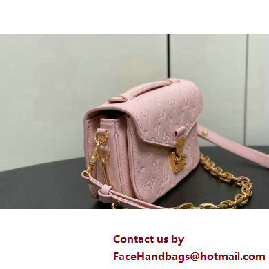 Louis Vuitton Monogram Empreinte leather Pochette Metis East West Bag M47045 Opal Pink 2025